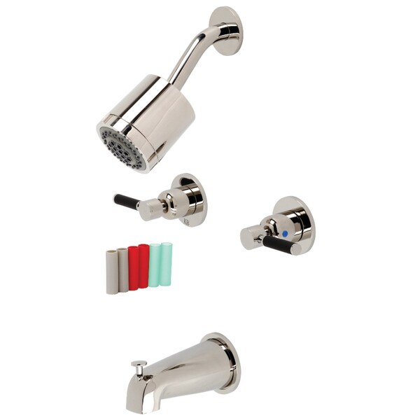 Tub and Shower Faucet, Polished Nickel, Wall Mount